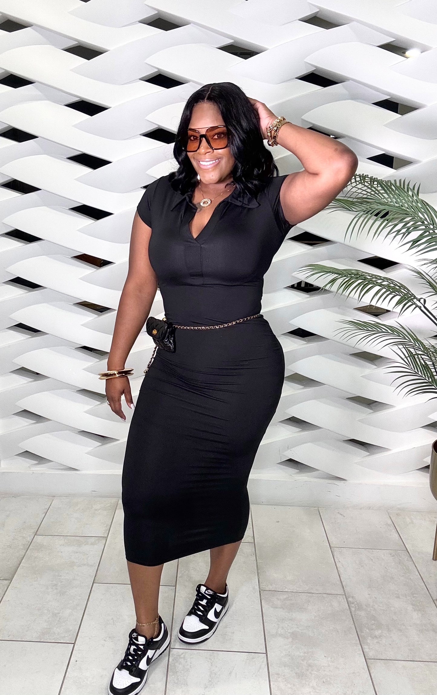 Keeping It Kool Midi Dress (Black)