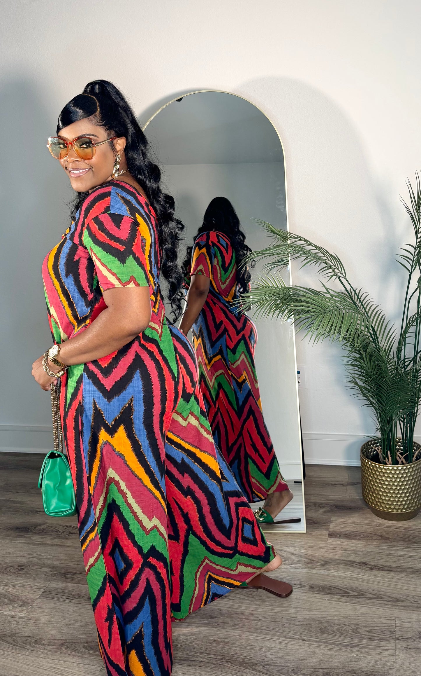 "Breezing Around" Woven Jumpsuit (Multi Color)