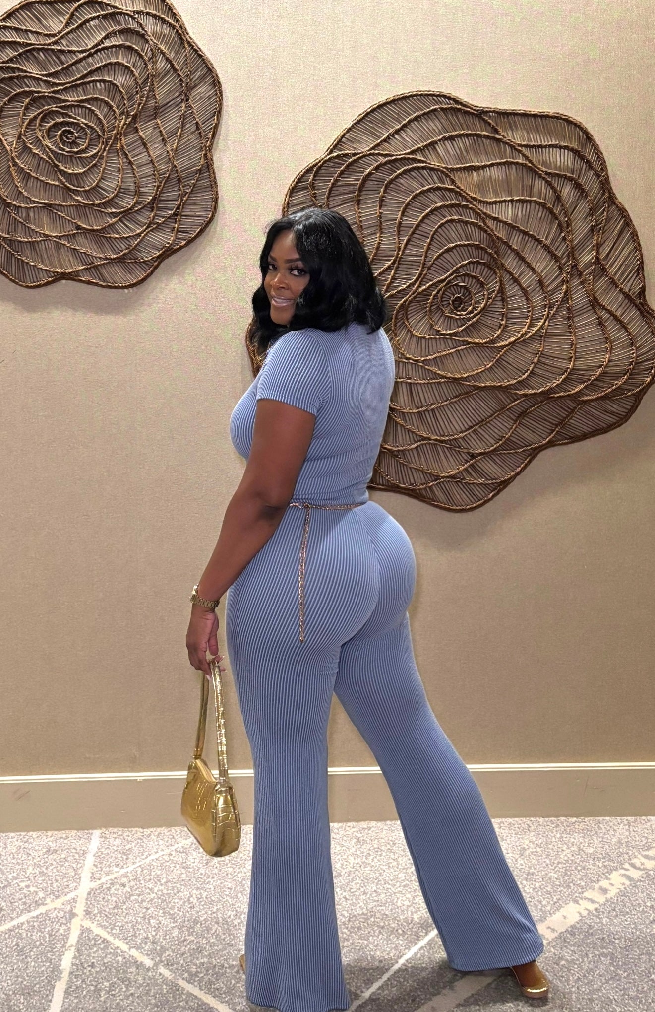 Perfect Timing Pants Set (Denim Blue)