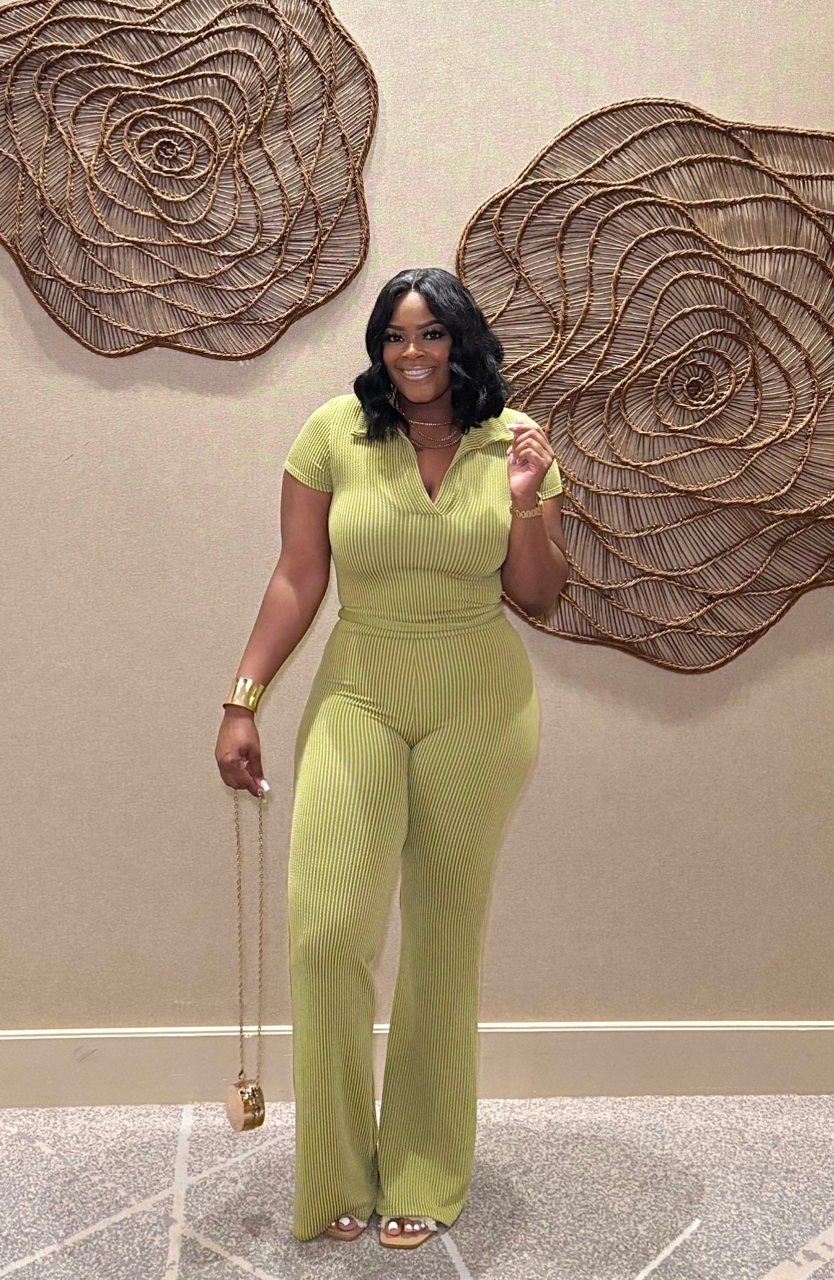 Perfect Timing Pants Set (Moss Green)
