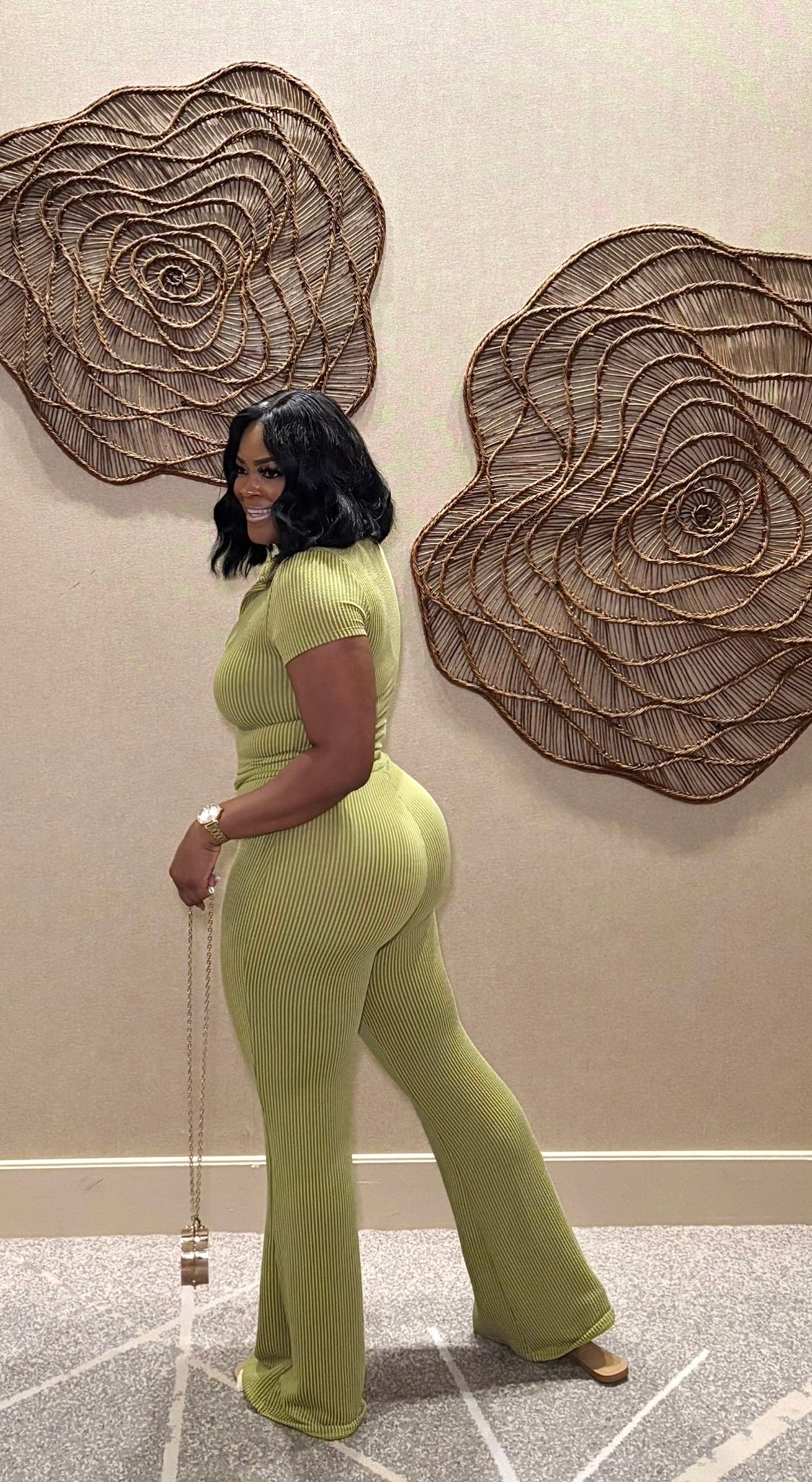 Perfect Timing Pants Set (Moss Green)