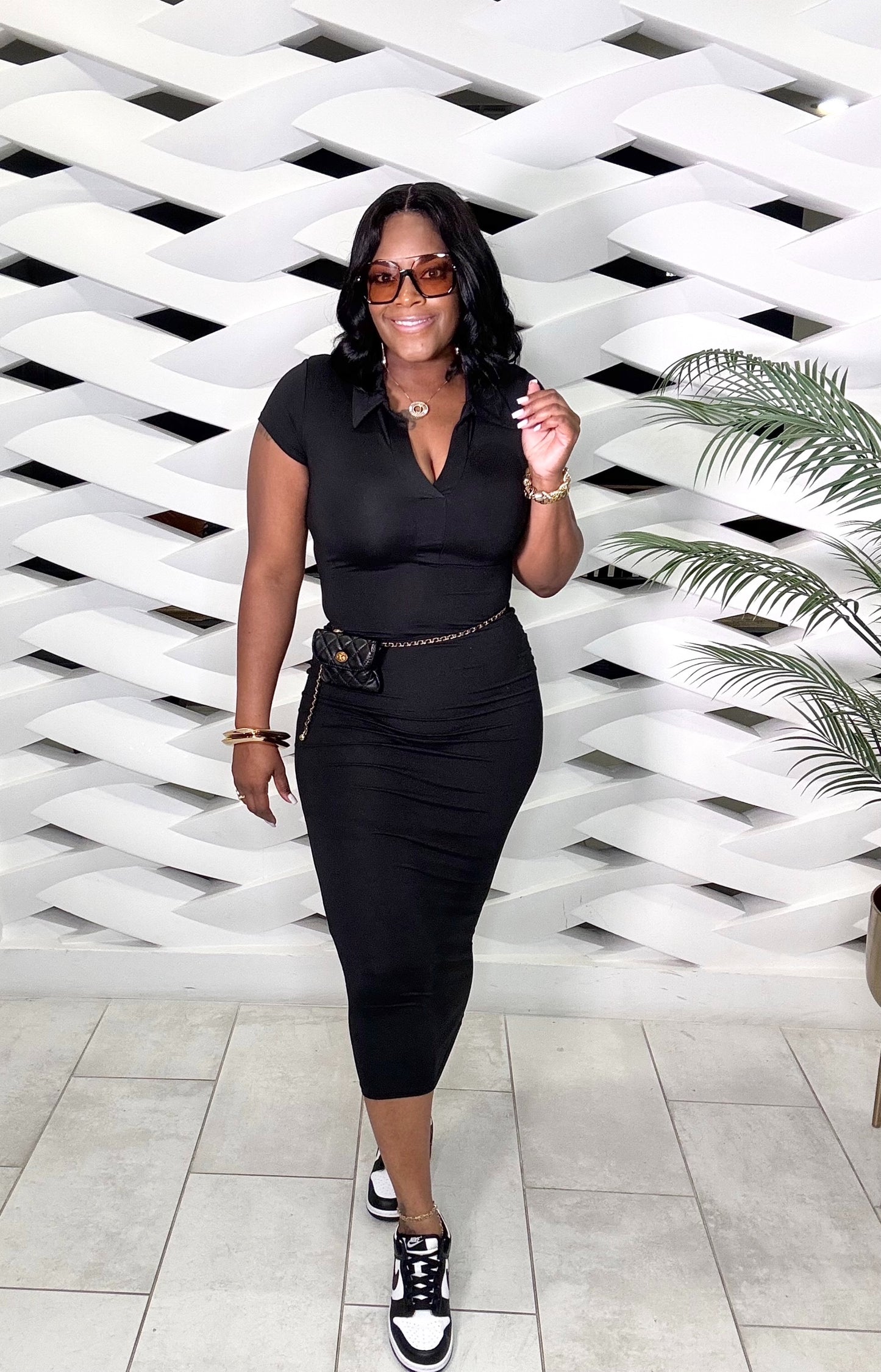 Keeping It Kool Midi Dress (Black)