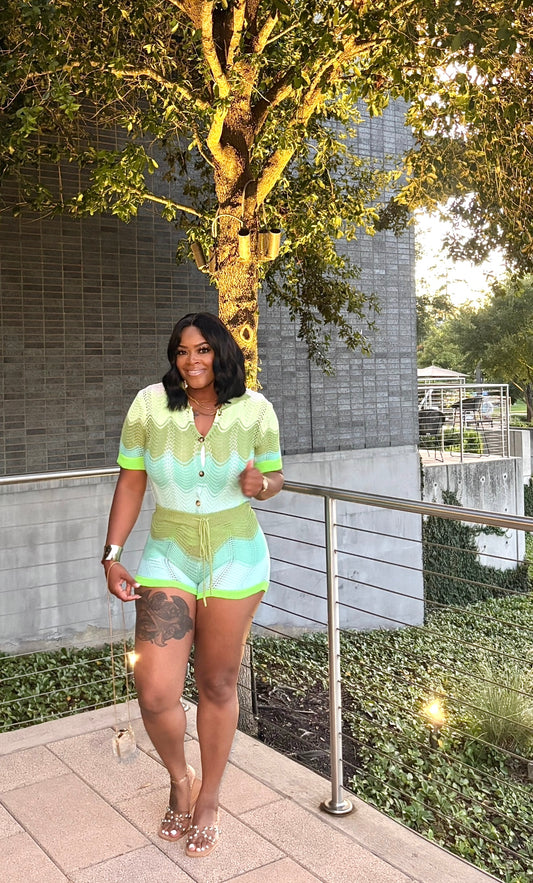 Tropical Vibes Short Set (Green)