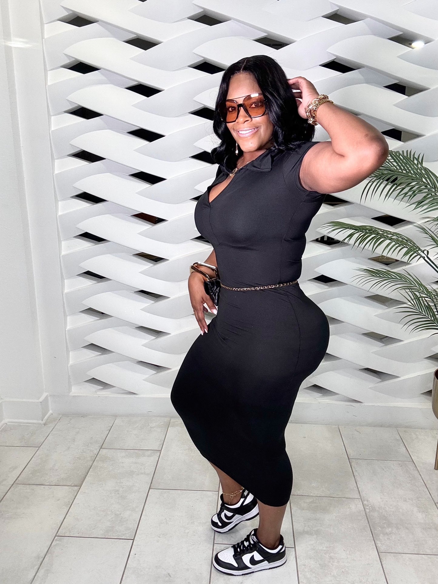 Keeping It Kool Midi Dress (Black)