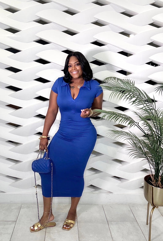 Keeping It Kool Midi Dress (Royal Blue)